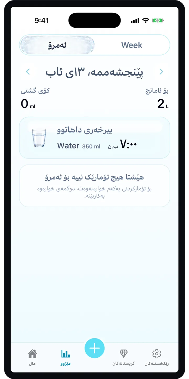 Aqualia reminder plan screenshot showing the next suggested drink and timeline