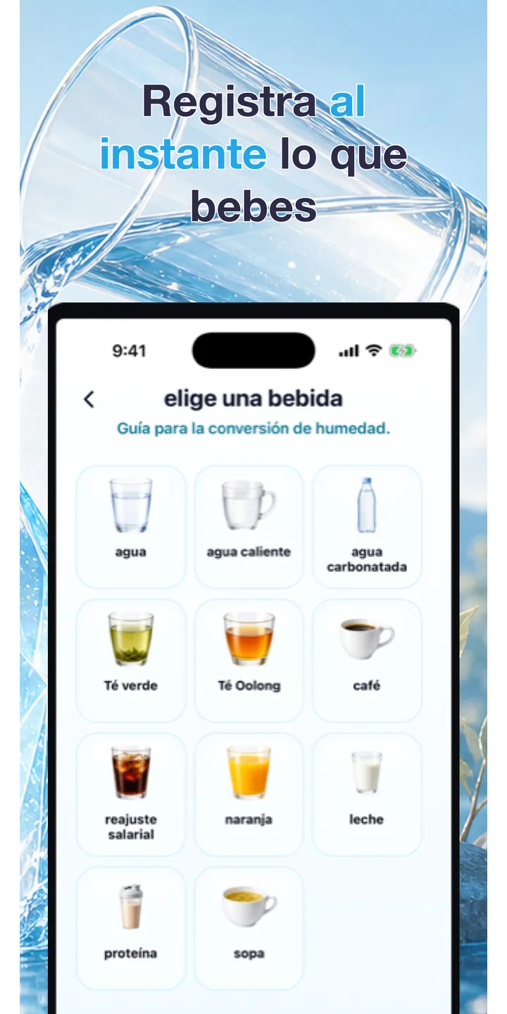 Aqualia history screenshot showing today’s logged drinks and totals
