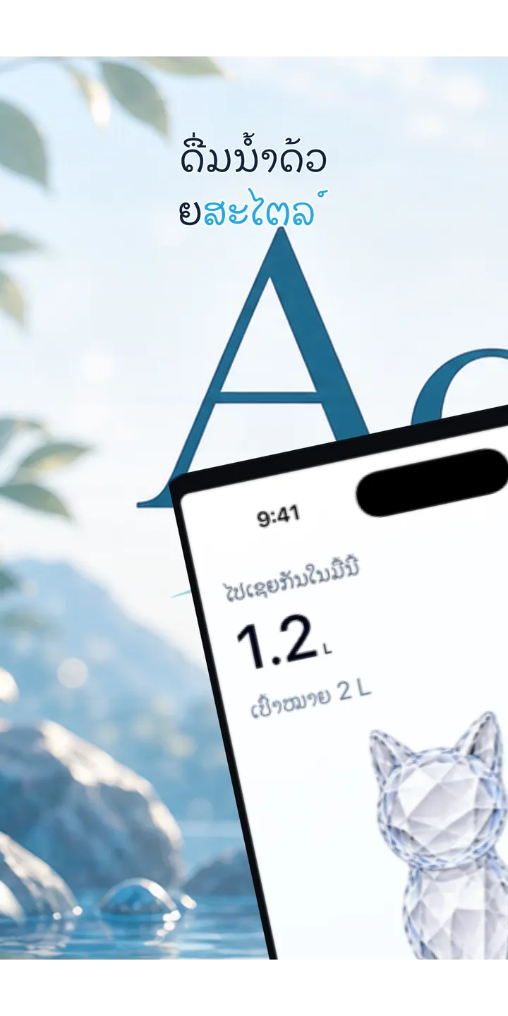 Aqualia home screen screenshot showing today’s crystal and hydration progress