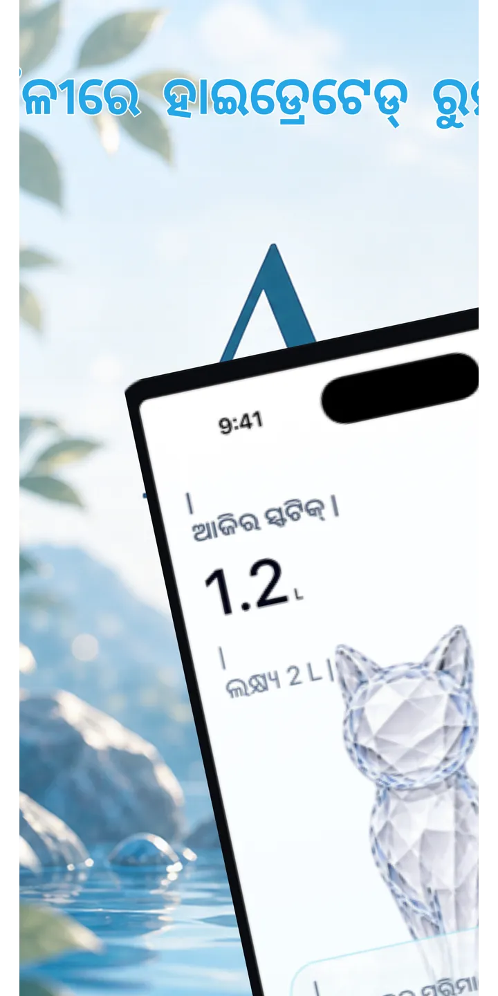 Aqualia home screen screenshot showing today’s crystal and hydration progress