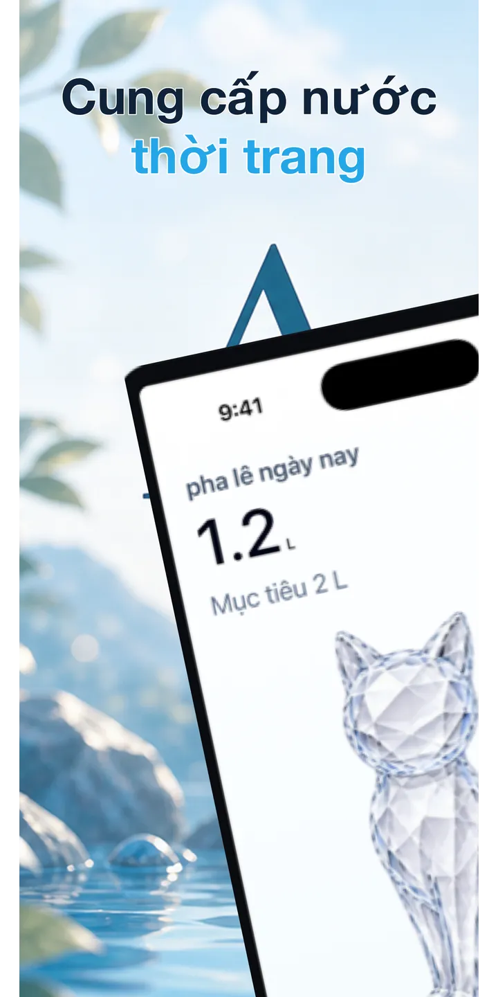 Aqualia home screen screenshot showing today’s crystal and hydration progress
