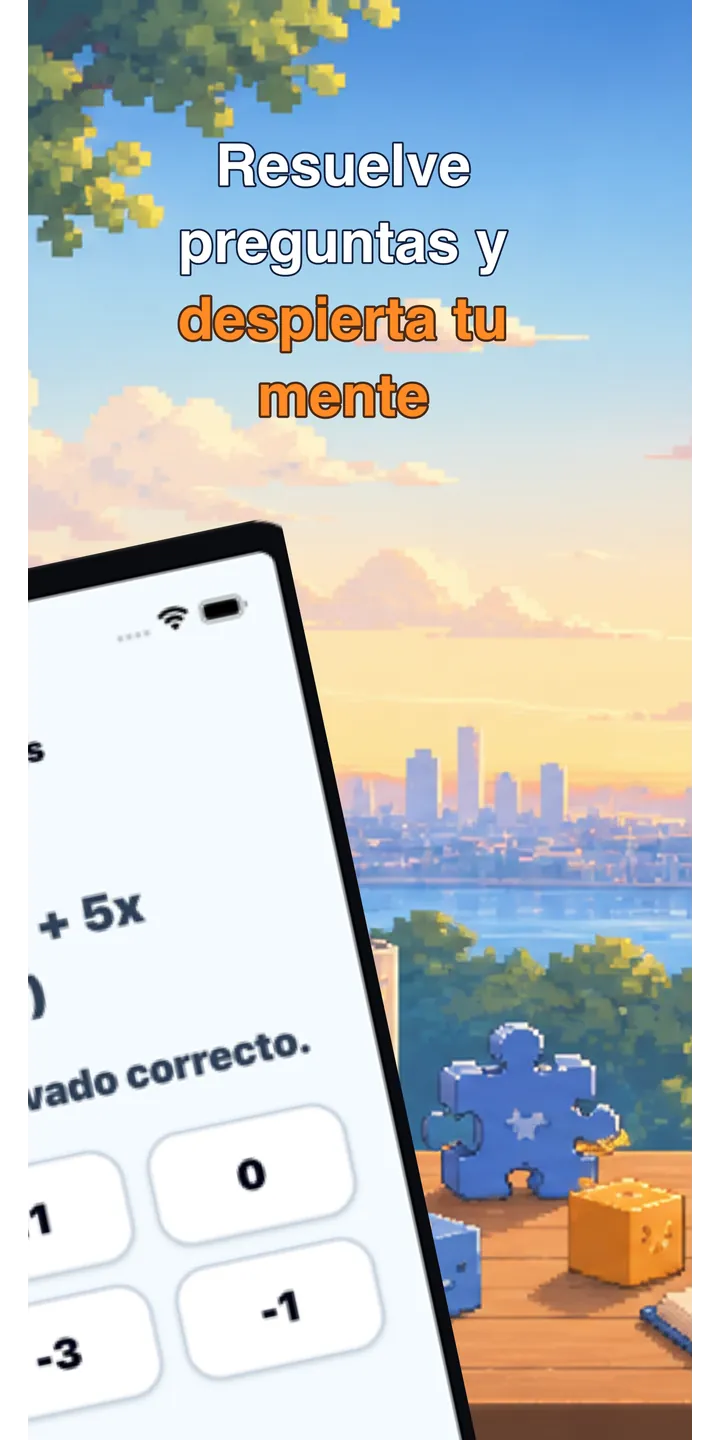 BrainUp quick math mission screenshot showing the wake-up brain training flow