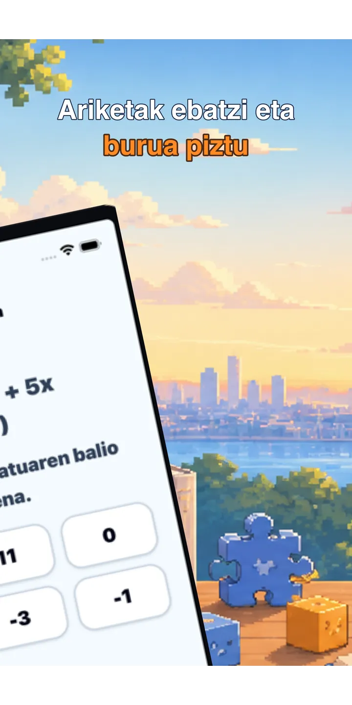 BrainUp quick math mission screenshot showing the wake-up brain training flow