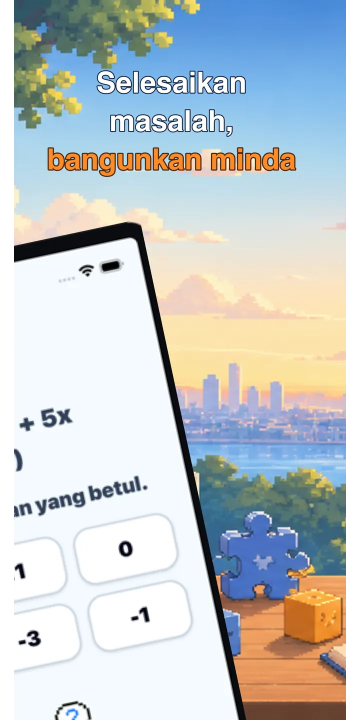 BrainUp quick math mission screenshot showing the wake-up brain training flow