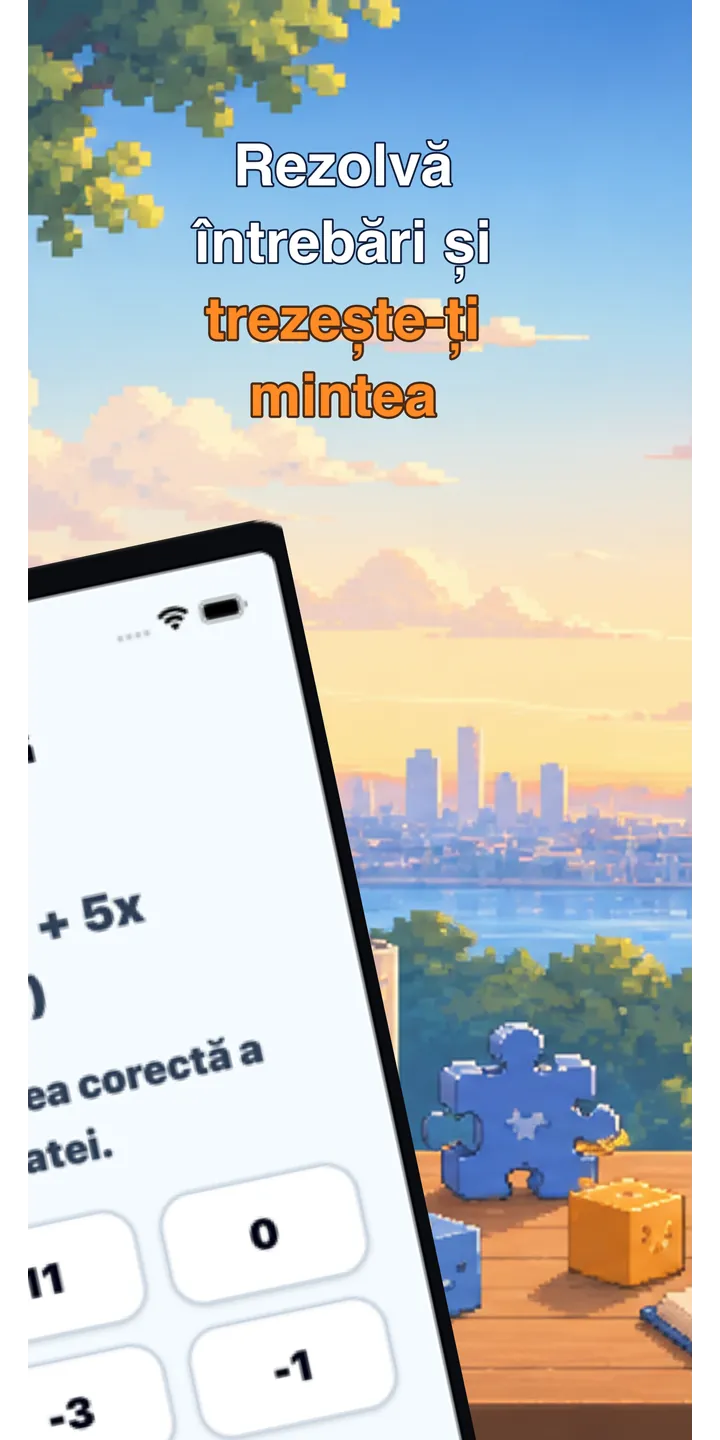 BrainUp quick math mission screenshot showing the wake-up brain training flow