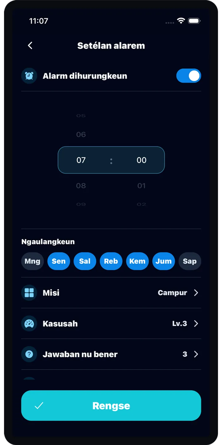 BrainUp morning result screenshot showing the brain boot score and shiba stamp reward