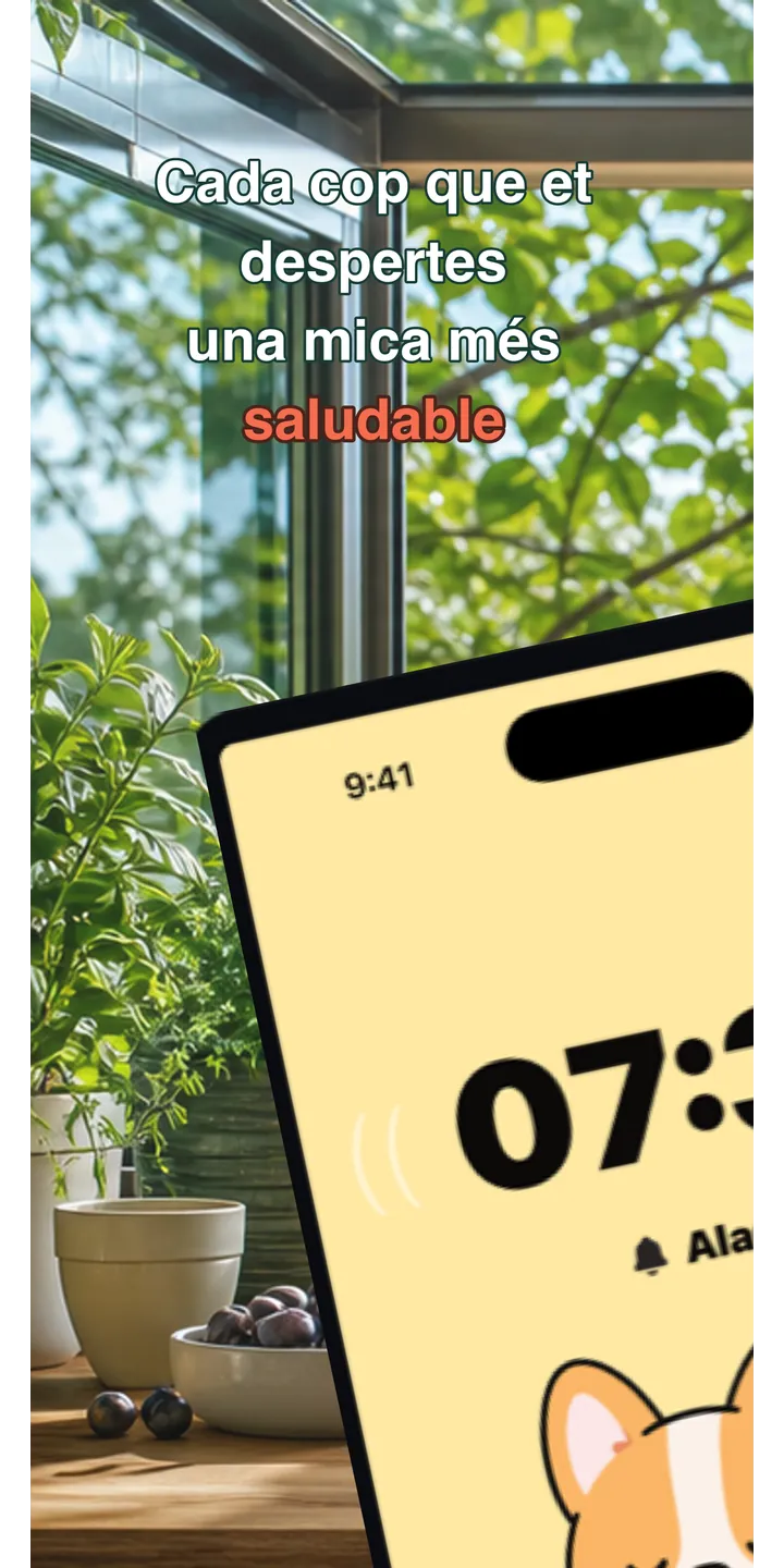 HealthUp home screen screenshot showing the next alarm and morning overview