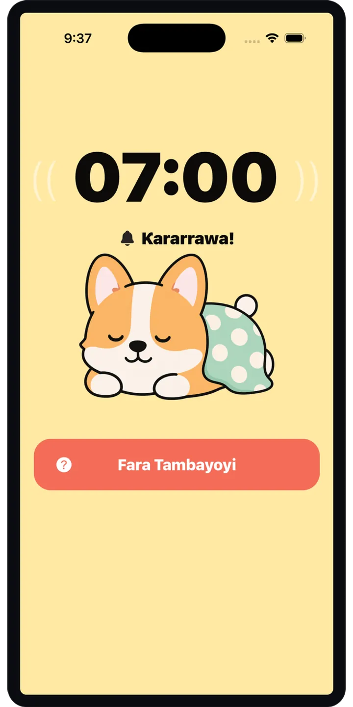 HealthUp morning quiz screenshot showing the wake-up health question flow