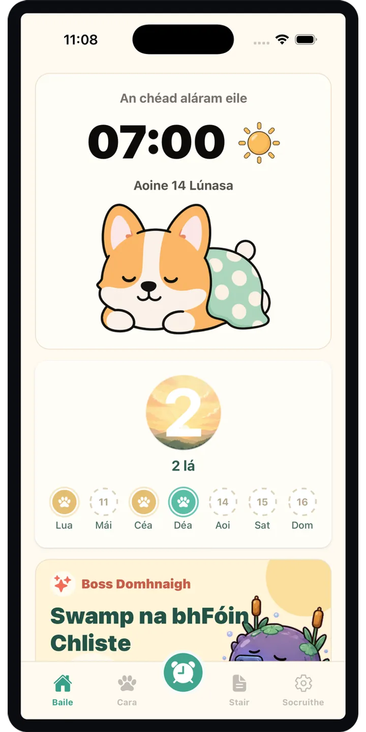 HealthUp morning quiz screenshot showing the wake-up health question flow