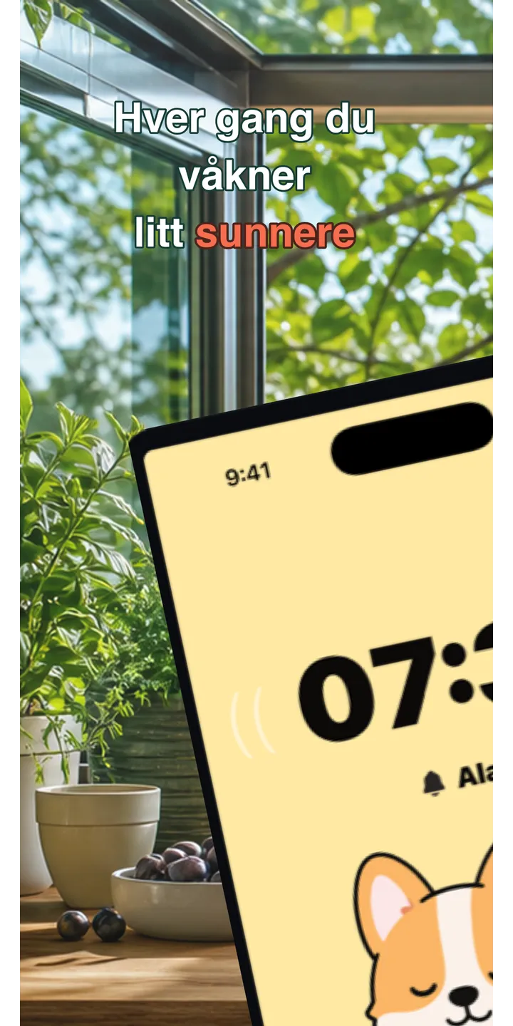 HealthUp home screen screenshot showing the next alarm and morning overview