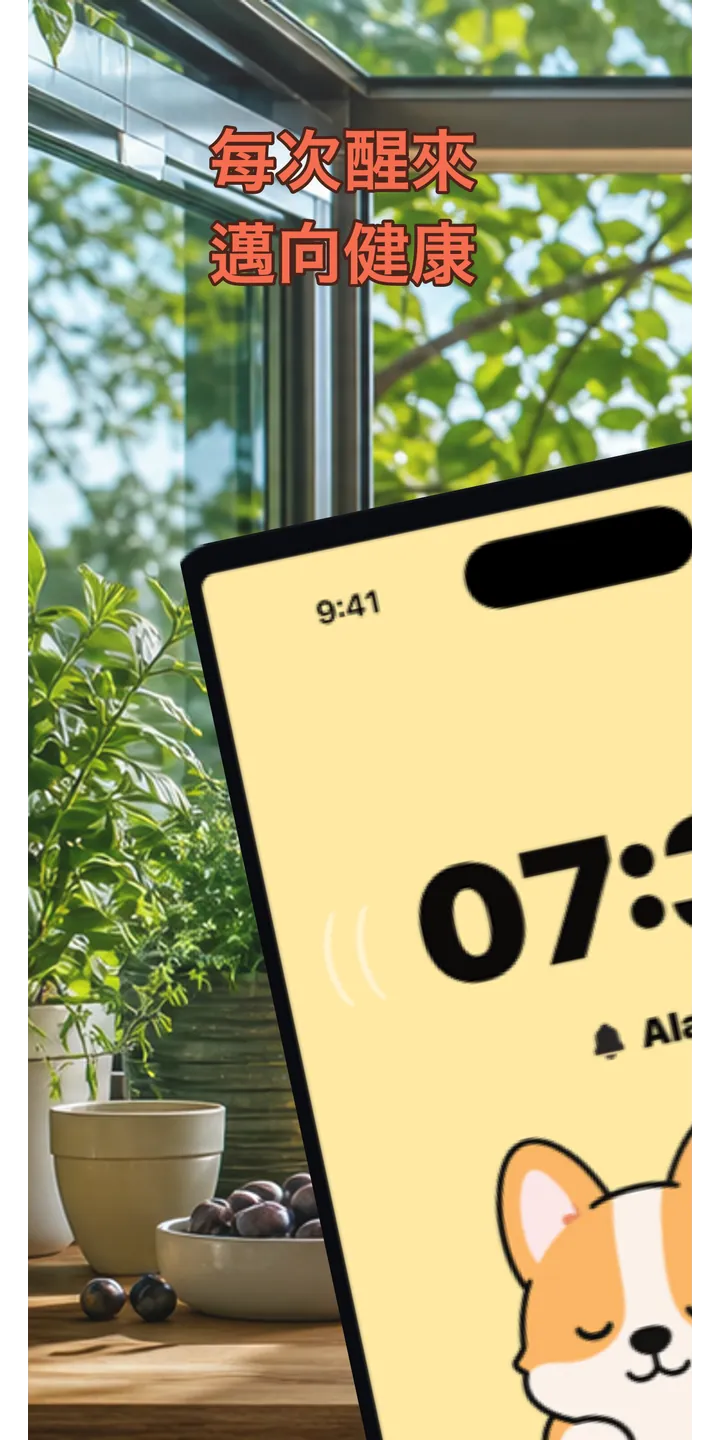 HealthUp home screen screenshot showing the next alarm and morning overview