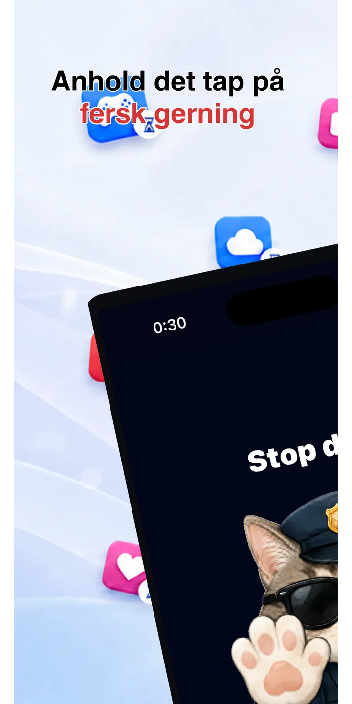 Officer Meow home screen showing today’s focus patrol