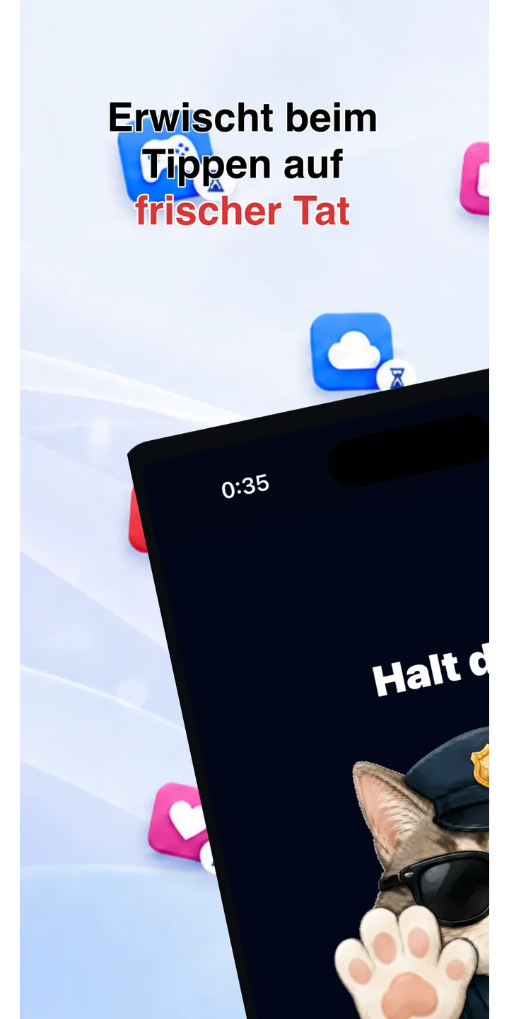 Officer Meow home screen showing today’s focus patrol