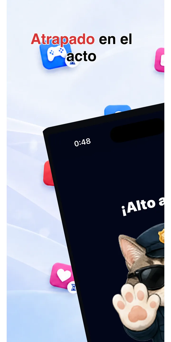 Officer Meow home screen showing today’s focus patrol