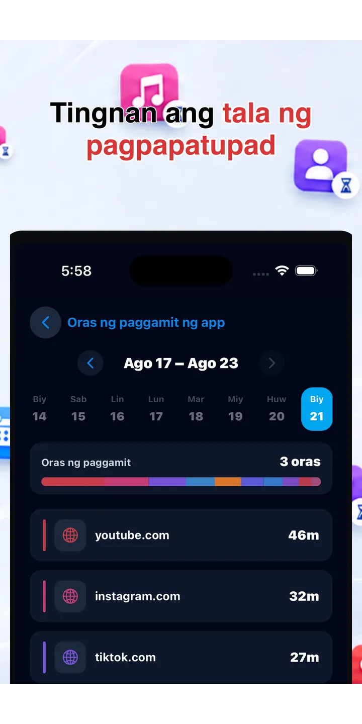 Officer Meow statistics screen showing focus trends