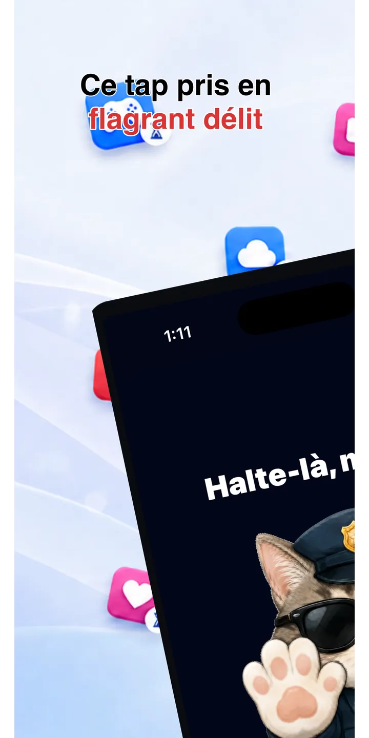 Officer Meow home screen showing today’s focus patrol