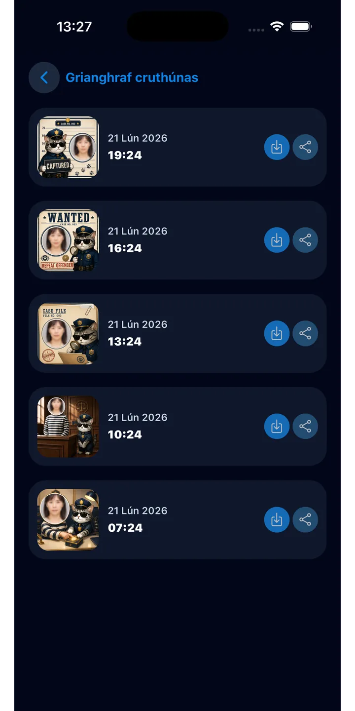 Officer Meow evidence history screen showing completed focus sessions
