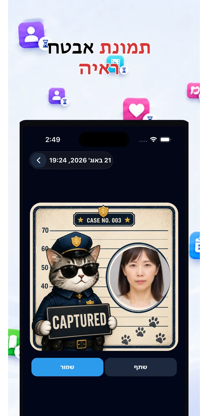 Officer Meow history screen showing focus activity over time