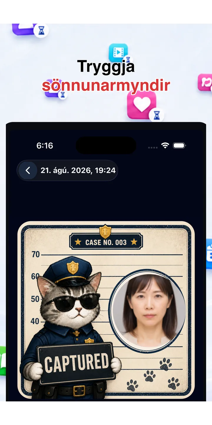 Officer Meow history screen showing focus activity over time