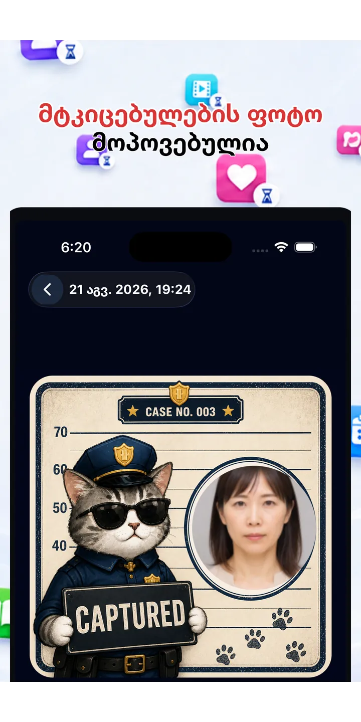Officer Meow history screen showing focus activity over time