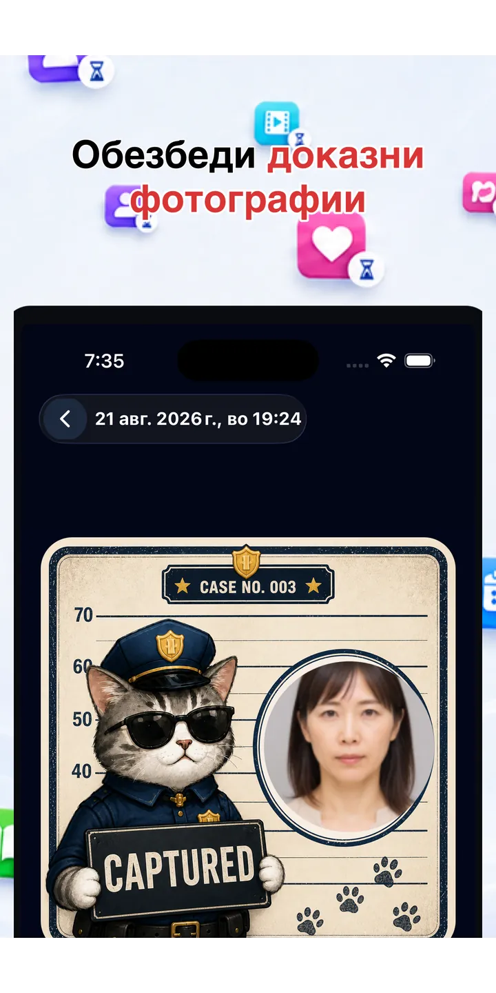 Officer Meow history screen showing focus activity over time