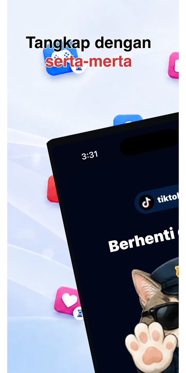 Officer Meow home screen showing today’s focus patrol