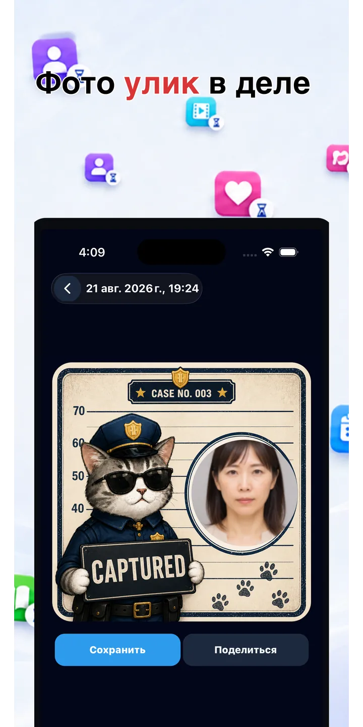 Officer Meow history screen showing focus activity over time