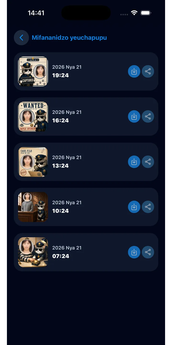 Officer Meow evidence history screen showing completed focus sessions