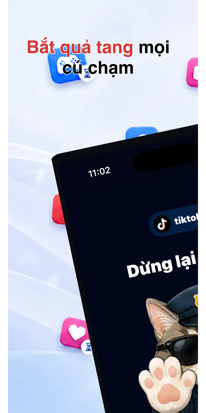 Officer Meow home screen showing today’s focus patrol