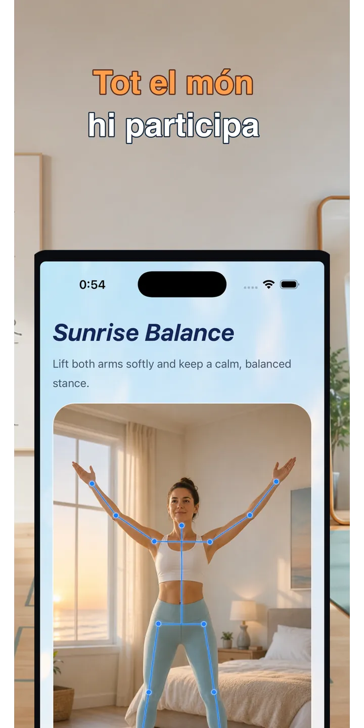 PoseUp share editor screenshot showing social-ready morning content