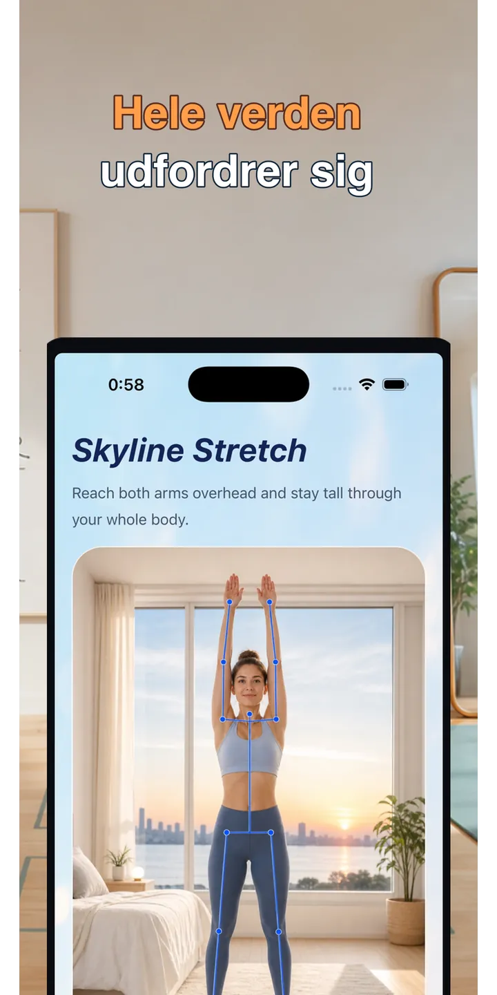 PoseUp share editor screenshot showing social-ready morning content