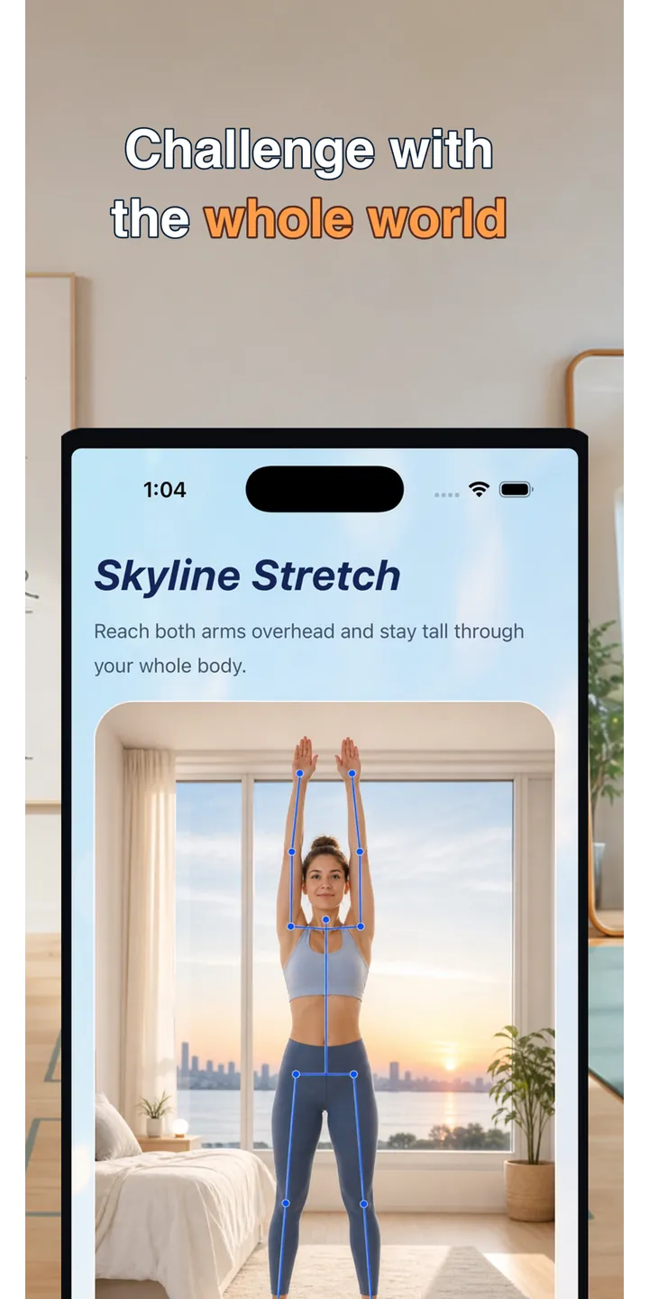 PoseUp share editor screenshot showing social-ready morning content