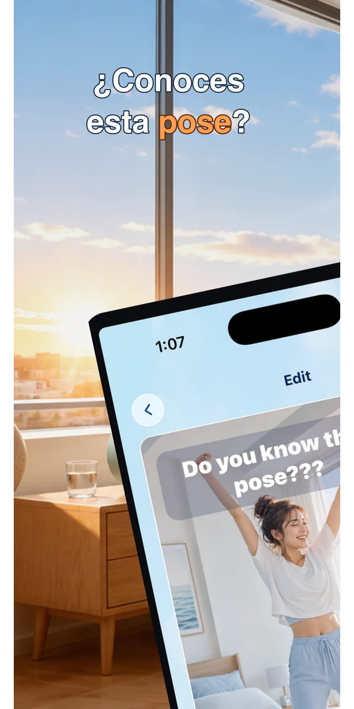 PoseUp home screen screenshot showing the wake-up challenge overview