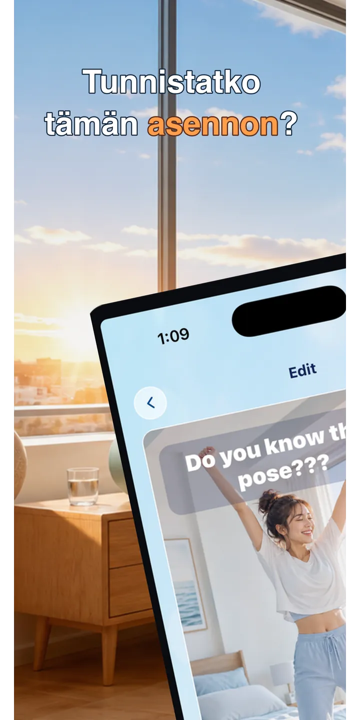 PoseUp home screen screenshot showing the wake-up challenge overview