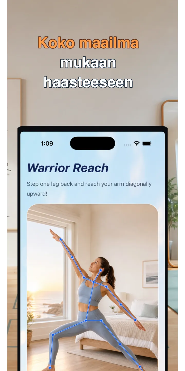PoseUp share editor screenshot showing social-ready morning content