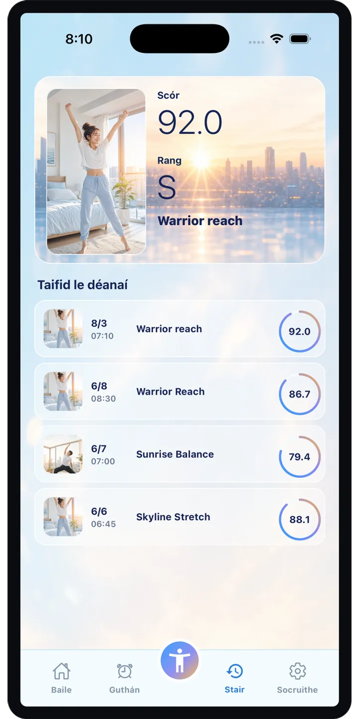 PoseUp share editor screenshot showing social-ready morning content
