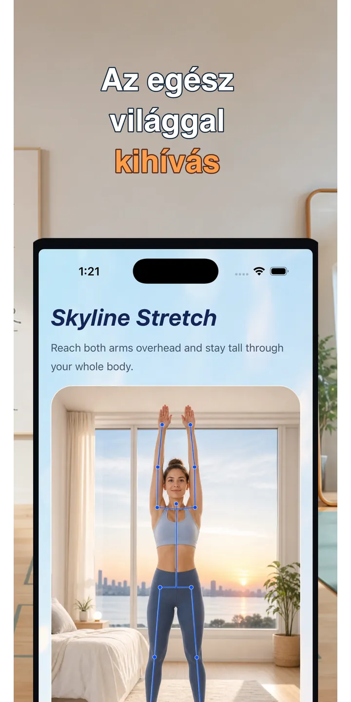 PoseUp share editor screenshot showing social-ready morning content