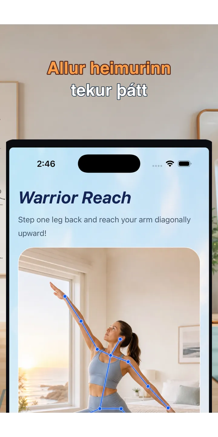 PoseUp share editor screenshot showing social-ready morning content