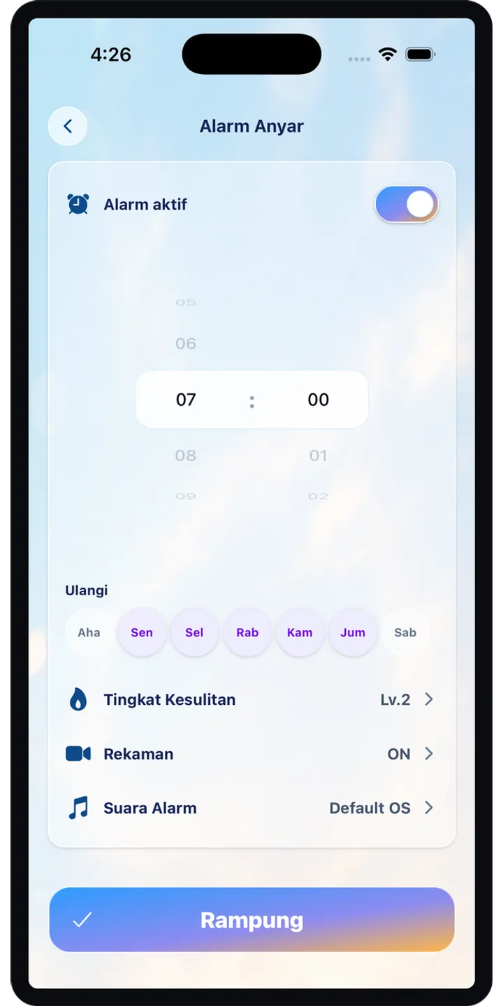 PoseUp history screenshot showing saved morning scores and records