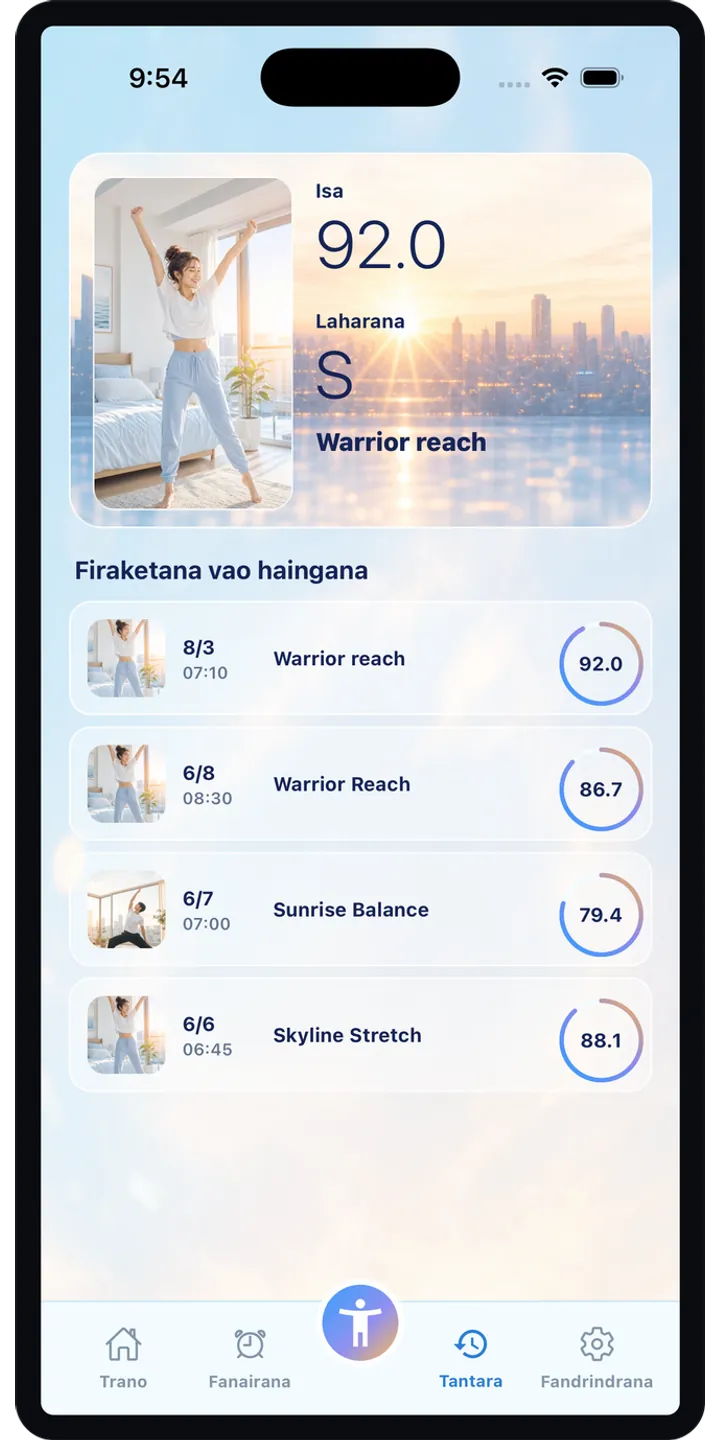 PoseUp share editor screenshot showing social-ready morning content