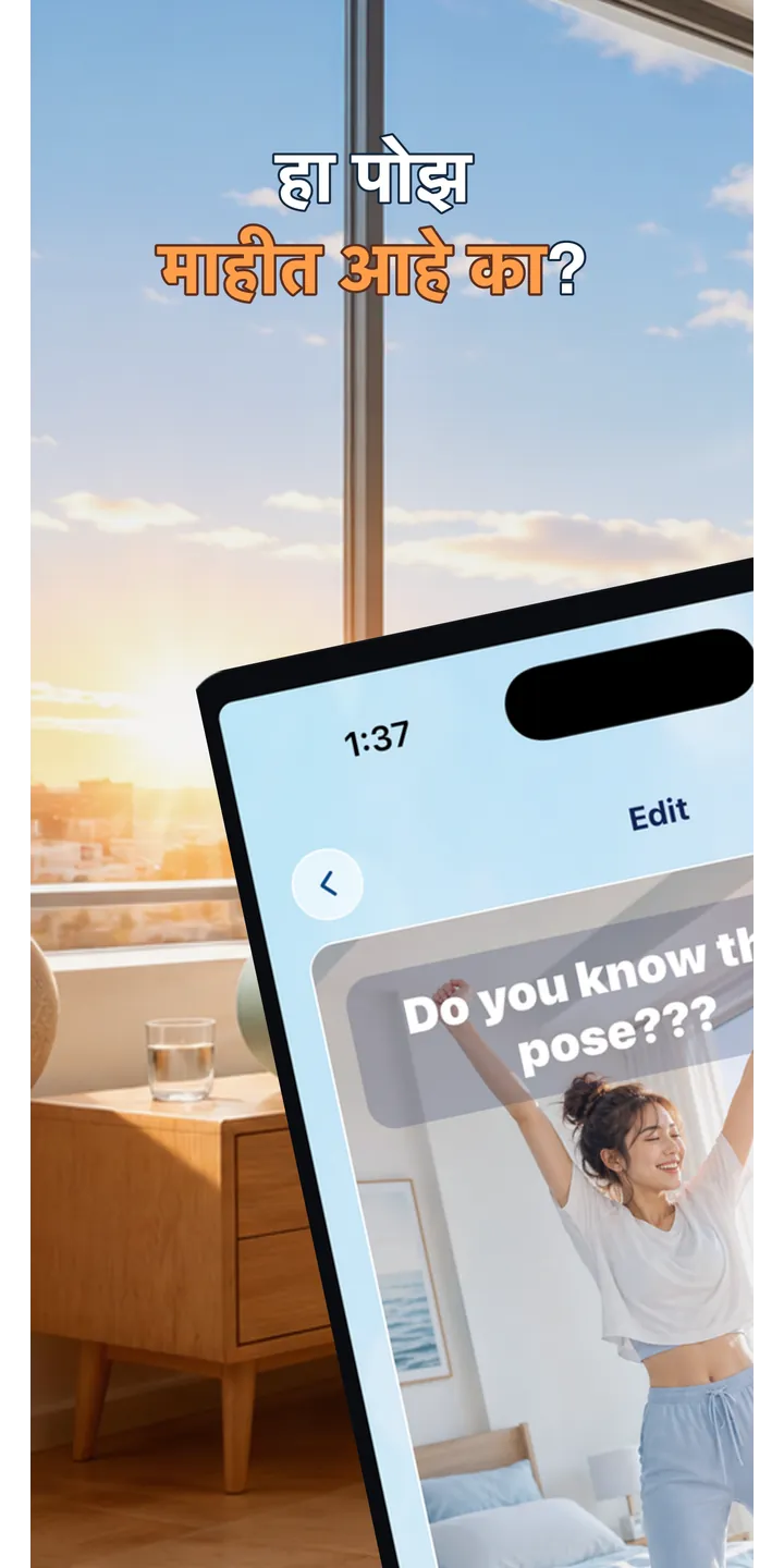 PoseUp home screen screenshot showing the wake-up challenge overview