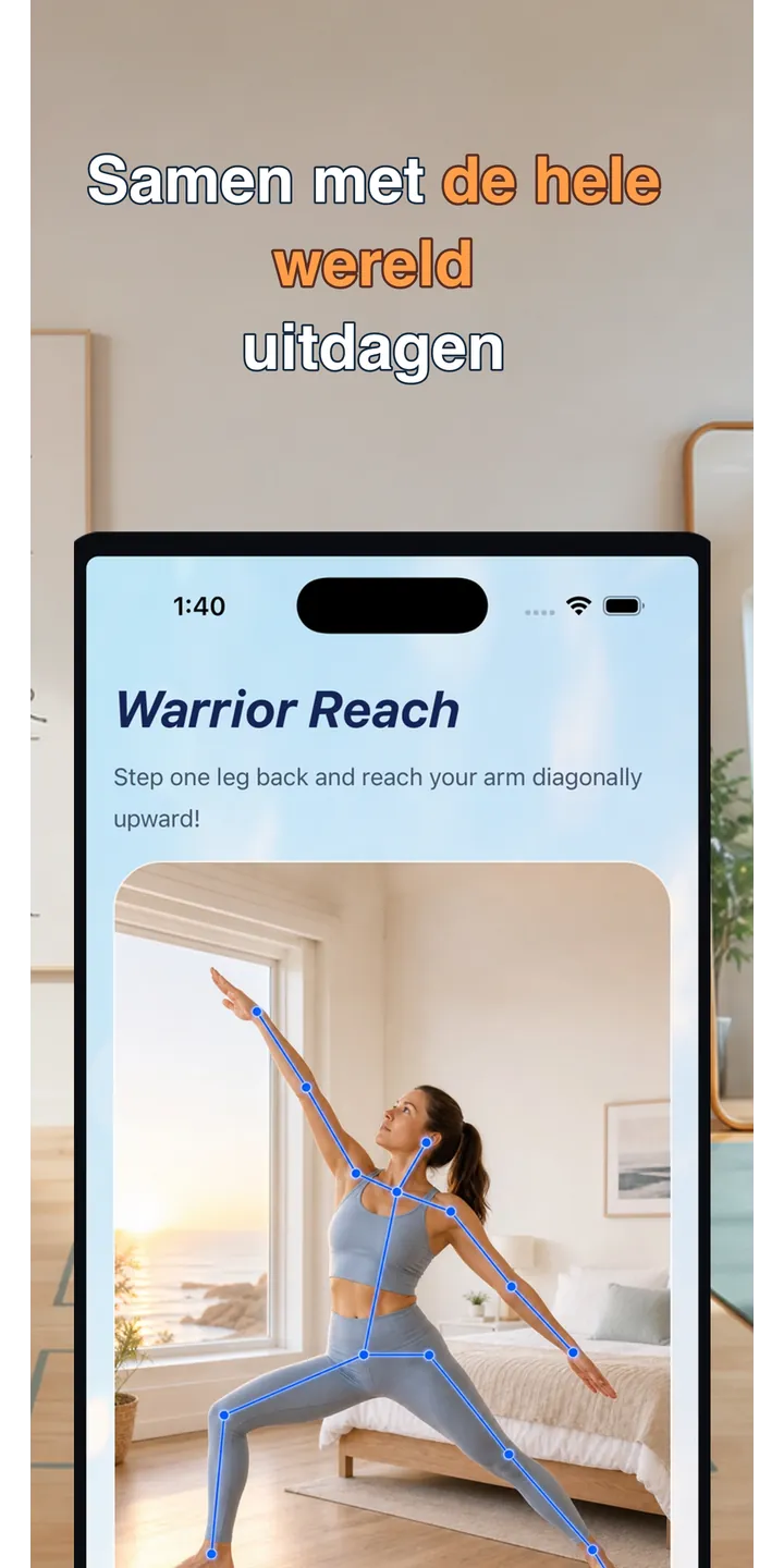 PoseUp share editor screenshot showing social-ready morning content