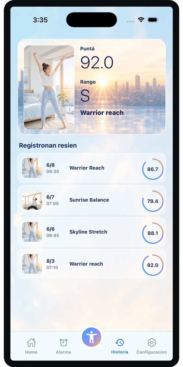 PoseUp share editor screenshot showing social-ready morning content