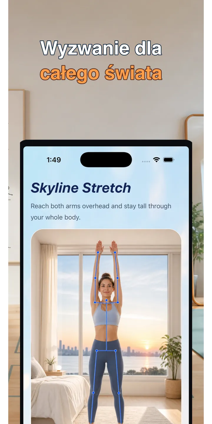 PoseUp share editor screenshot showing social-ready morning content