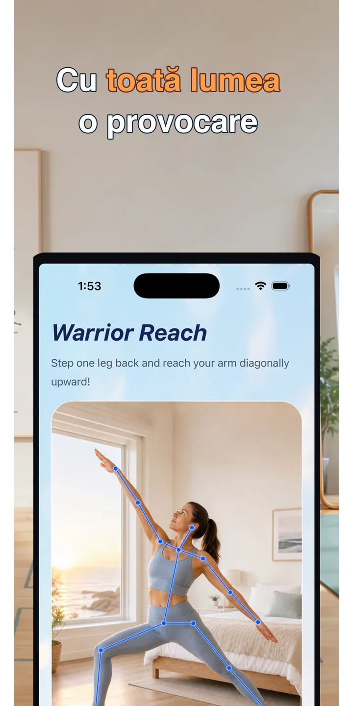 PoseUp share editor screenshot showing social-ready morning content