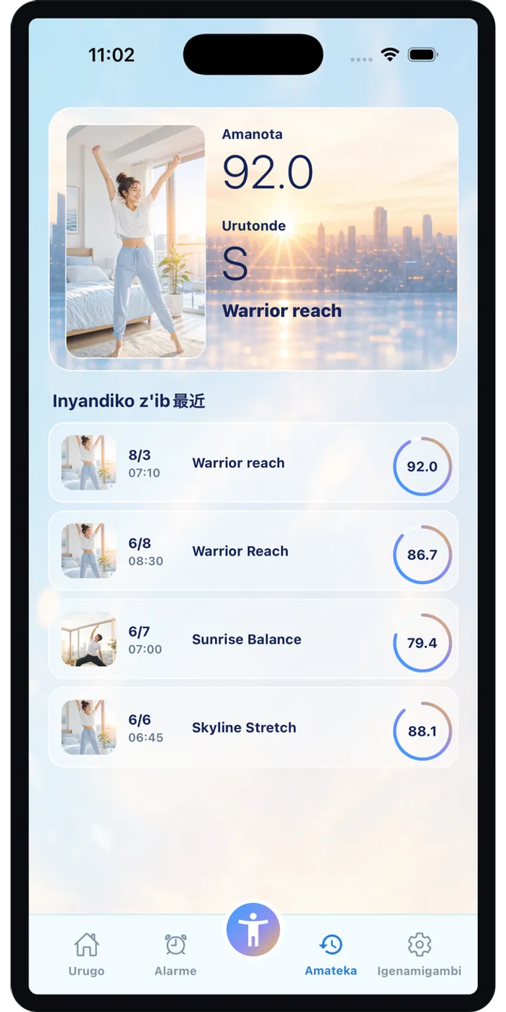 PoseUp share editor screenshot showing social-ready morning content