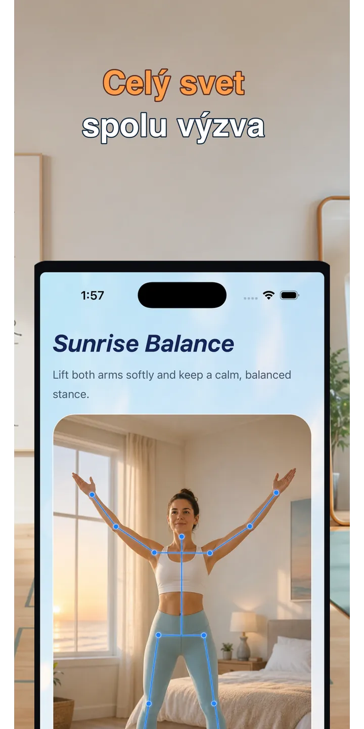 PoseUp share editor screenshot showing social-ready morning content