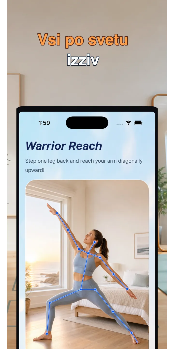 PoseUp share editor screenshot showing social-ready morning content