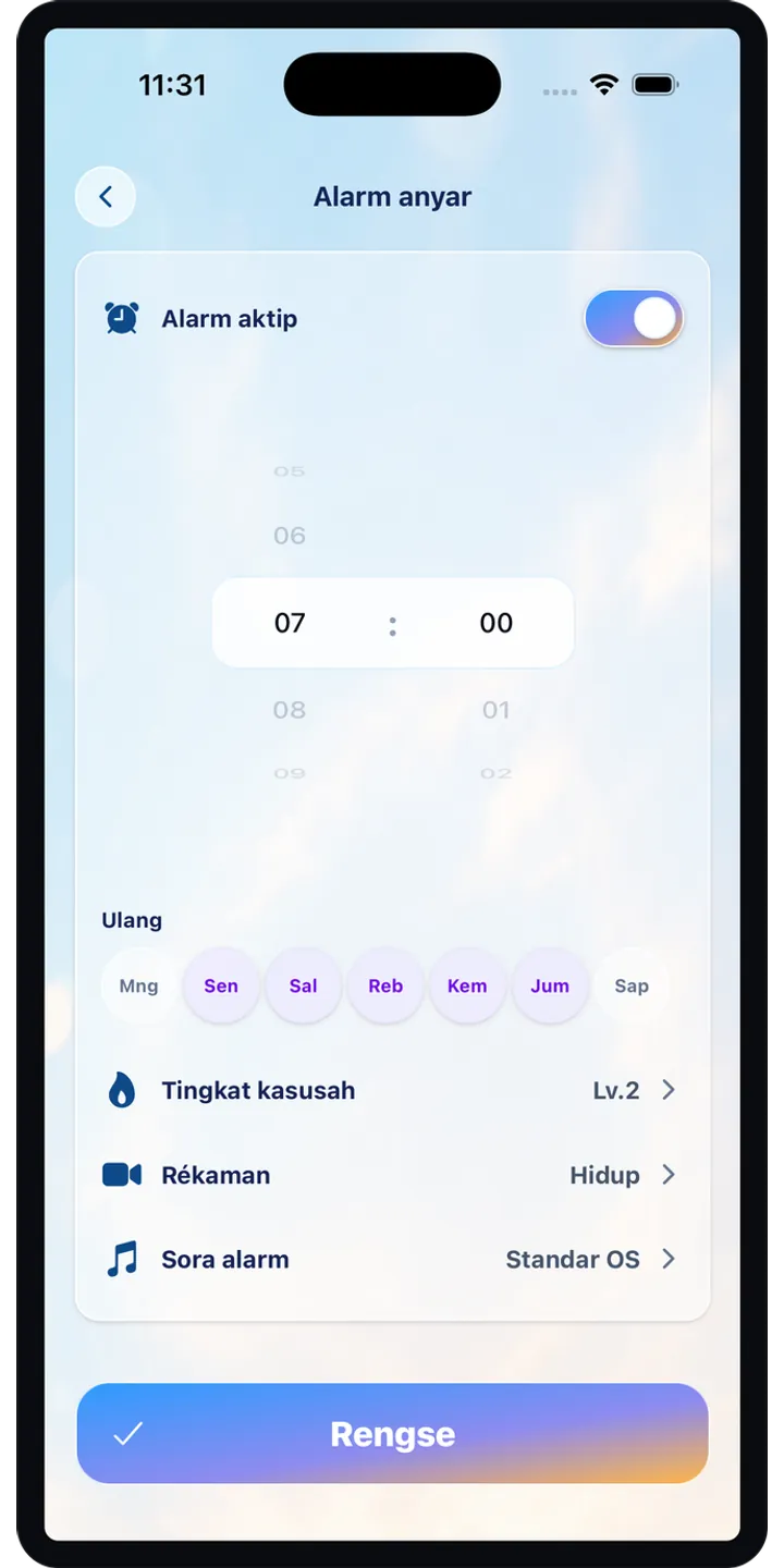 PoseUp history screenshot showing saved morning scores and records