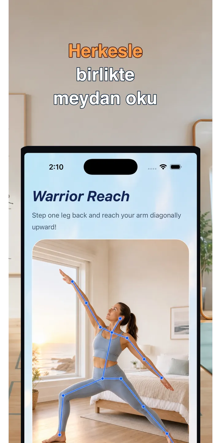 PoseUp share editor screenshot showing social-ready morning content